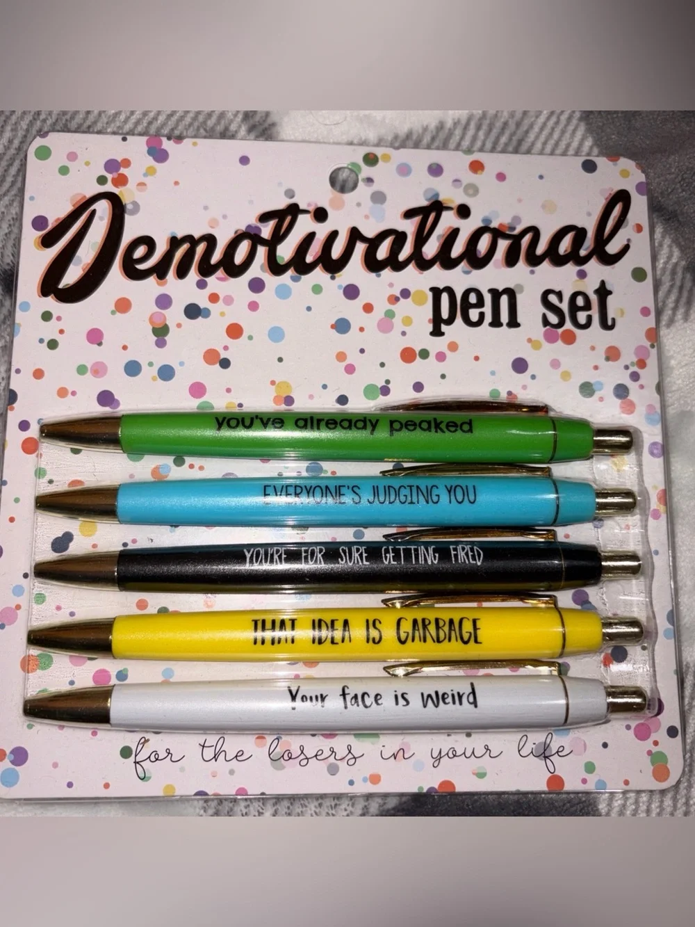 Demotivational Pen Set - Multicolor Ballpoint Pens
